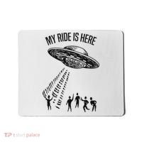 My Ride Alien Flying Saucer Ufo Abduction  Mousepad thumb 0