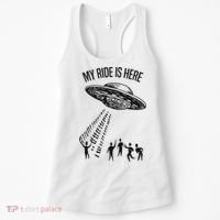 My Ride Alien Flying Saucer Ufo Abduction  Women's Tank Top thumb 0