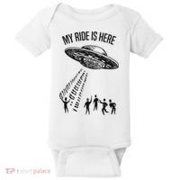 My Ride Alien Flying Saucer Ufo Abduction  Baby Bodysuit thumb 0