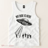 My Ride Alien Flying Saucer Ufo Abduction  Tank Top thumb 2