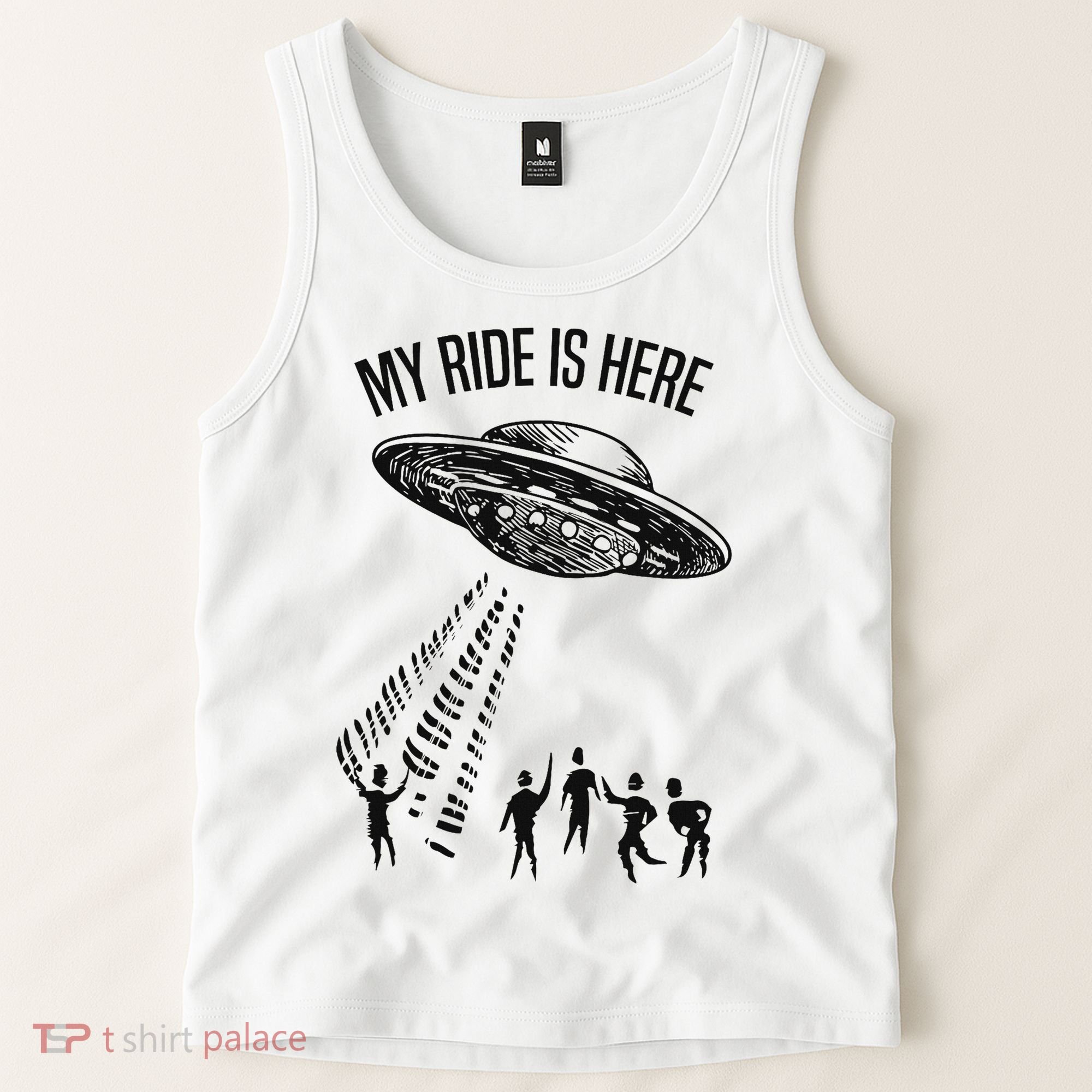 My Ride Alien Flying Saucer Ufo Abduction  Tank Top