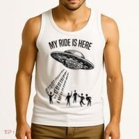 My Ride Alien Flying Saucer Ufo Abduction  Tank Top thumb 3
