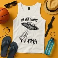 My Ride Alien Flying Saucer Ufo Abduction  Tank Top thumb 4
