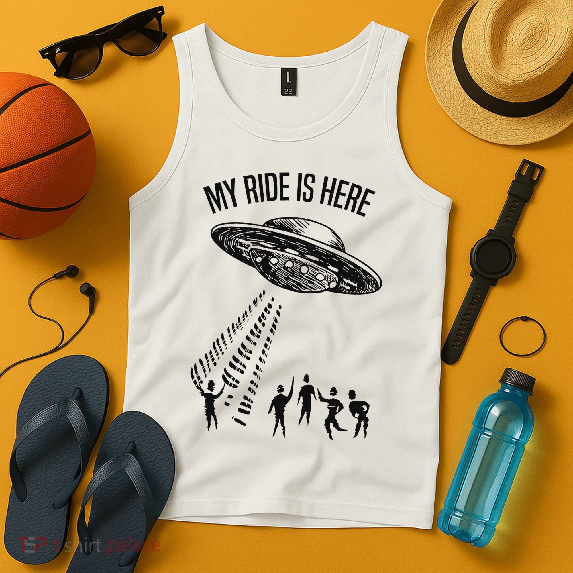 My Ride Alien Flying Saucer Ufo Abduction  Tank Top