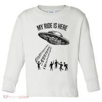 My Ride Alien Flying Saucer Ufo Abduction  Toddler Long Sleeve Shirt thumb 0