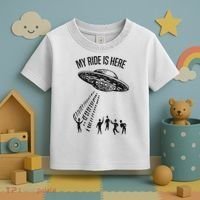 My Ride Alien Flying Saucer Ufo Abduction  Toddler T-Shirt thumb 3
