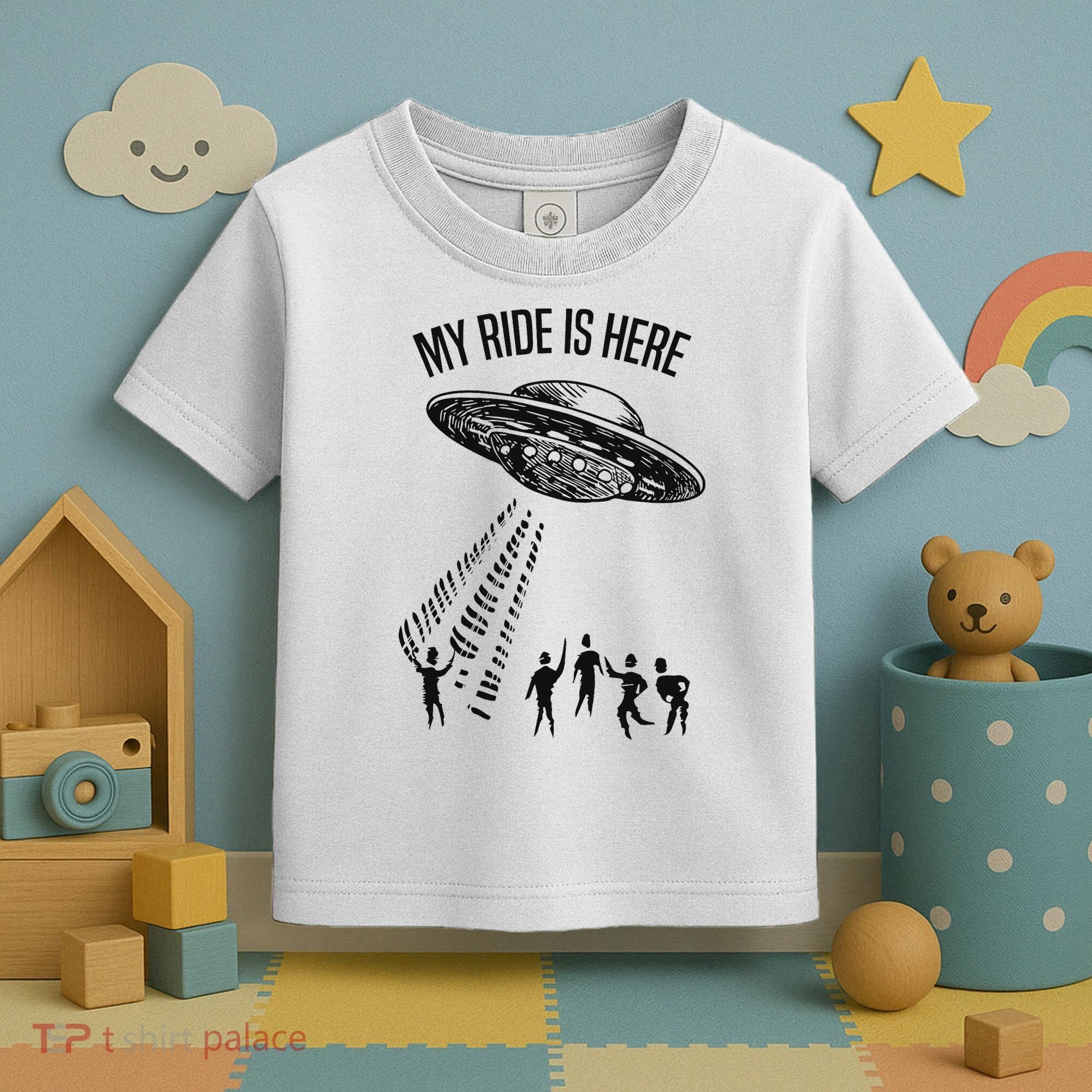 My Ride Alien Flying Saucer Ufo Abduction  Toddler T-Shirt