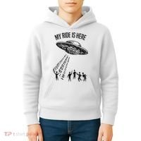 My Ride Alien Flying Saucer Ufo Abduction  Kids Hoodie thumb 4