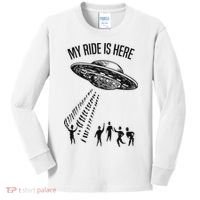 My Ride Alien Flying Saucer Ufo Abduction  Kids Long Sleeve Shirt thumb 0