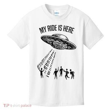 My Ride Alien Flying Saucer Ufo Abduction  Kids T-Shirt