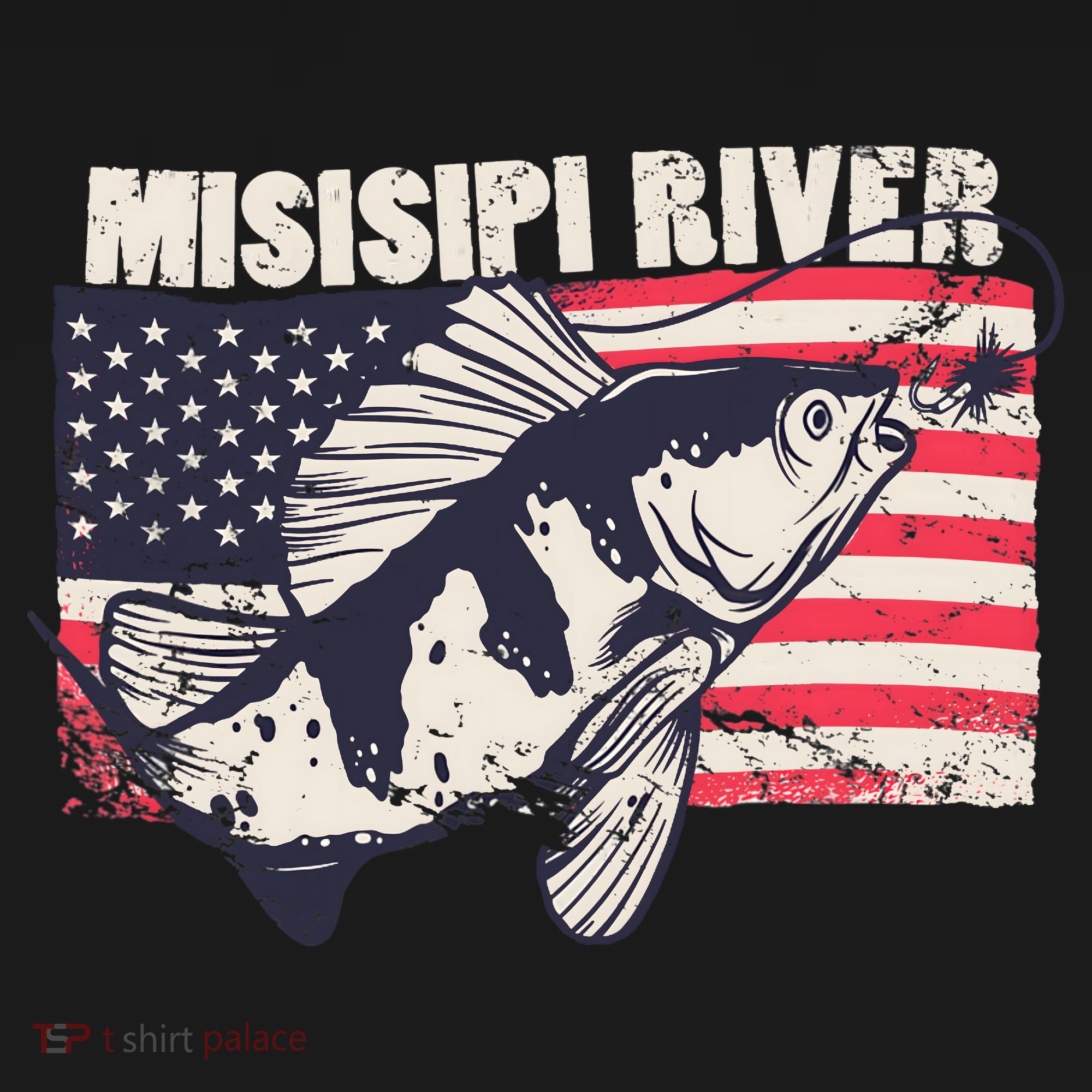 Mississippi river American Flag Patriotic fishing therapy Women's Tank Top