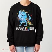 mamasaurus rex autism awareness autistic mother's day Women's Sweatshirt thumb 0