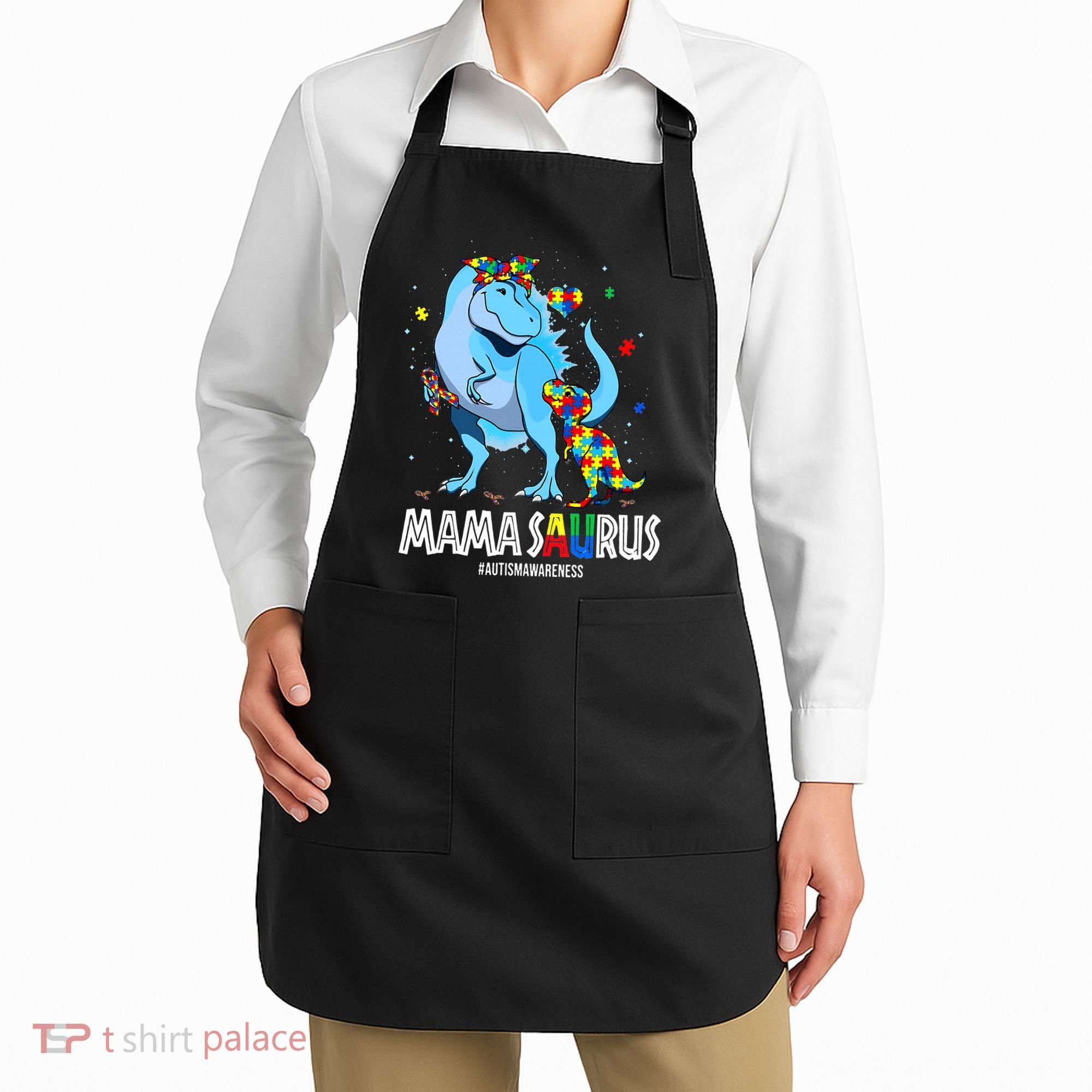 mamasaurus rex autism awareness autistic mother's day Apron