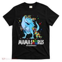 mamasaurus rex autism awareness autistic mother's day T-Shirt thumb 0