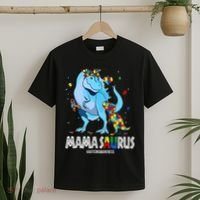 mamasaurus rex autism awareness autistic mother's day T-Shirt thumb 2