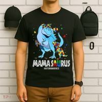 mamasaurus rex autism awareness autistic mother's day T-Shirt thumb 6