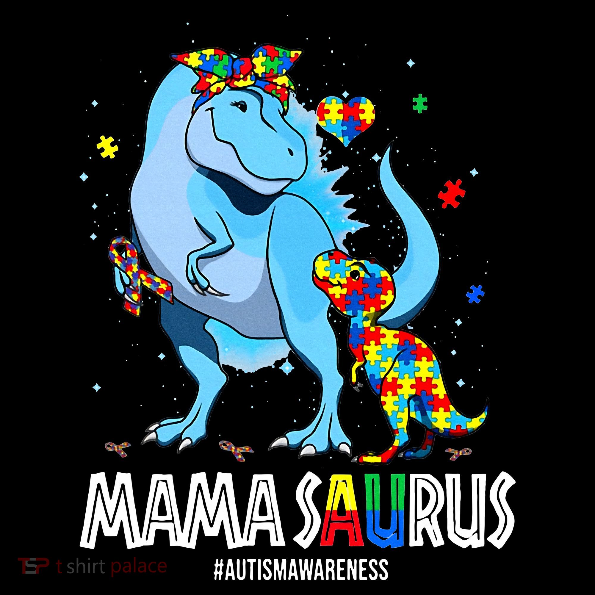 mamasaurus rex autism awareness autistic mother's day T-Shirt