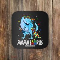 mamasaurus rex autism awareness autistic mother's day Coaster thumb 0