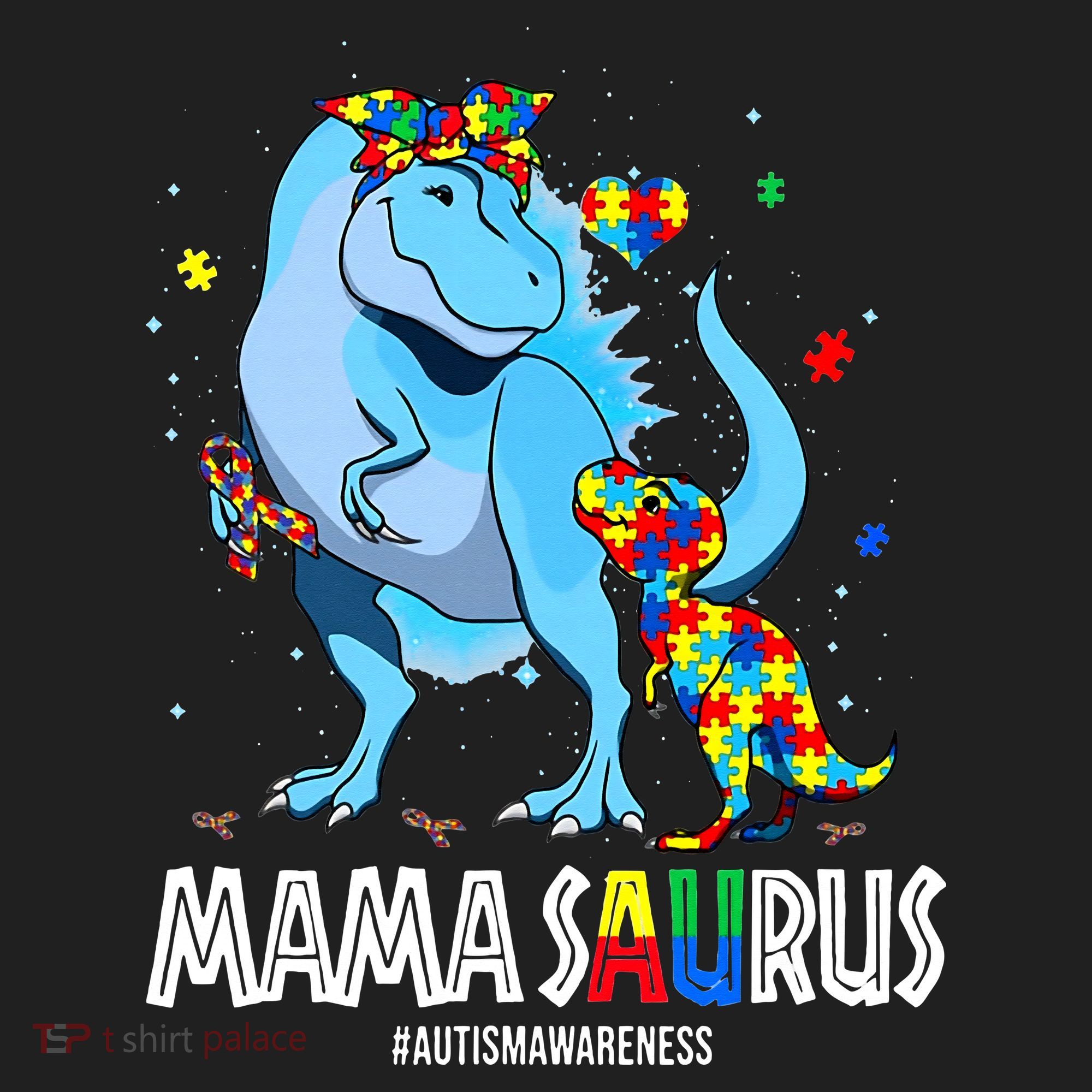 mamasaurus rex autism awareness autistic mother's day Tumbler