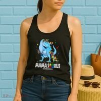 mamasaurus rex autism awareness autistic mother's day Women's Tank Top thumb 2