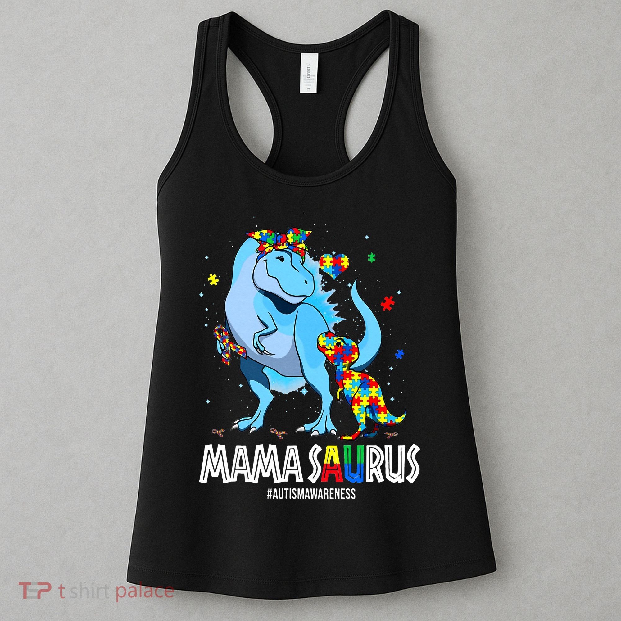 mamasaurus rex autism awareness autistic mother's day Women's Tank Top