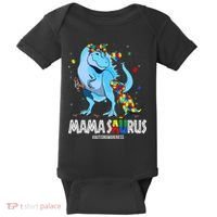 mamasaurus rex autism awareness autistic mother's day Baby Bodysuit thumb 0