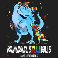 mamasaurus rex autism awareness autistic mother's day Hat thumb 2