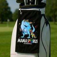 mamasaurus rex autism awareness autistic mother's day Golf Towel thumb 2