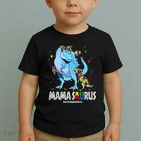 mamasaurus rex autism awareness autistic mother's day Toddler T-Shirt thumb 2