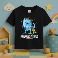 mamasaurus rex autism awareness autistic mother's day Toddler T-Shirt thumb 3