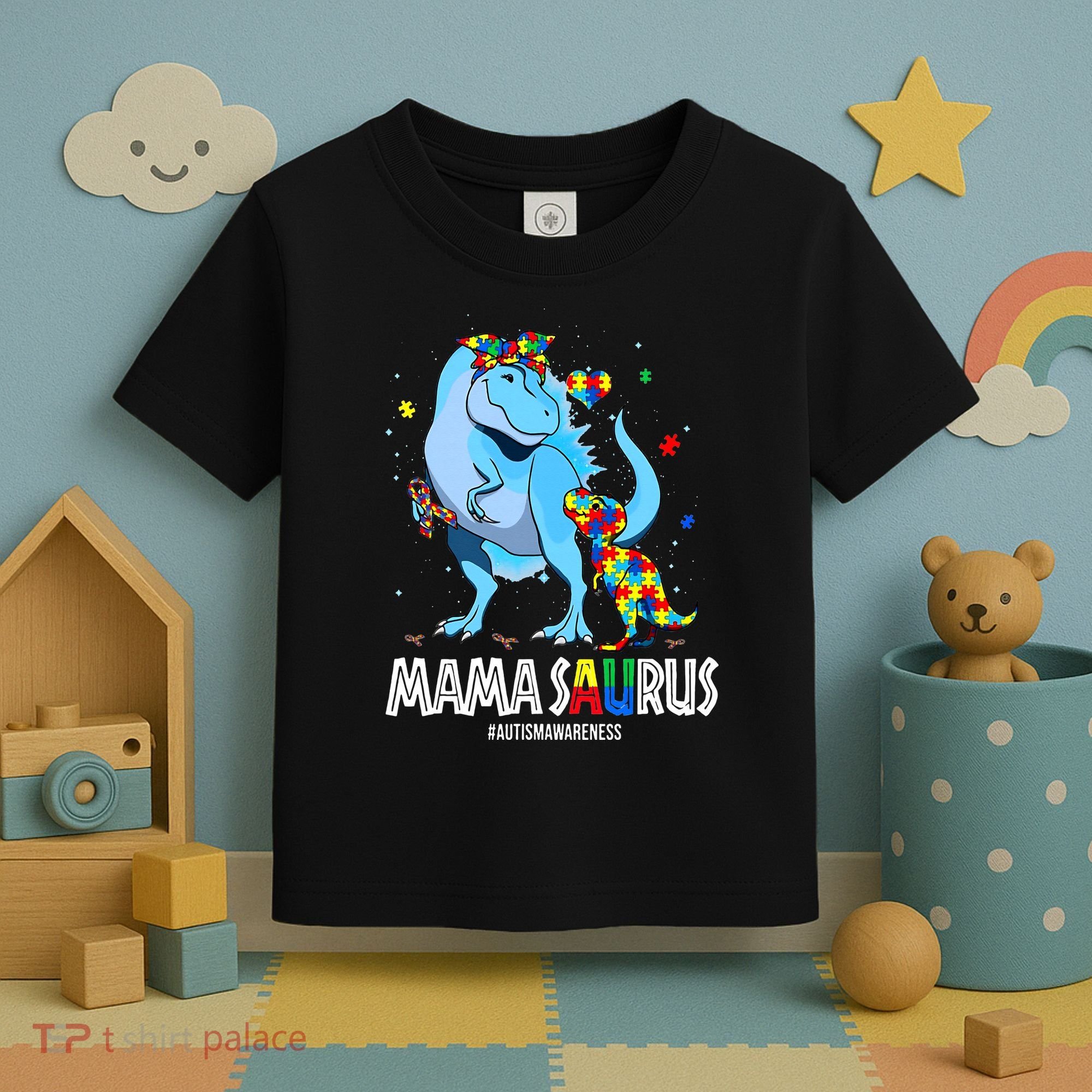 mamasaurus rex autism awareness autistic mother's day Toddler T-Shirt