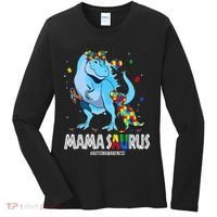 mamasaurus rex autism awareness autistic mother's day Women's Long Sleeve Shirt thumb 0