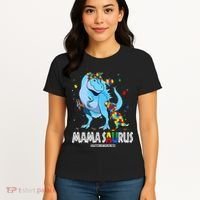 mamasaurus rex autism awareness autistic mother's day Women's T-Shirt thumb 4