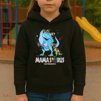 mamasaurus rex autism awareness autistic mother's day Kids Hoodie thumb 3