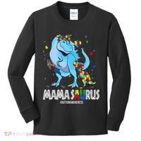 mamasaurus rex autism awareness autistic mother's day Kids Long Sleeve Shirt thumb 0