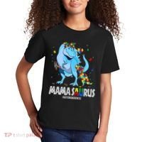 mamasaurus rex autism awareness autistic mother's day Kids T-Shirt thumb 2
