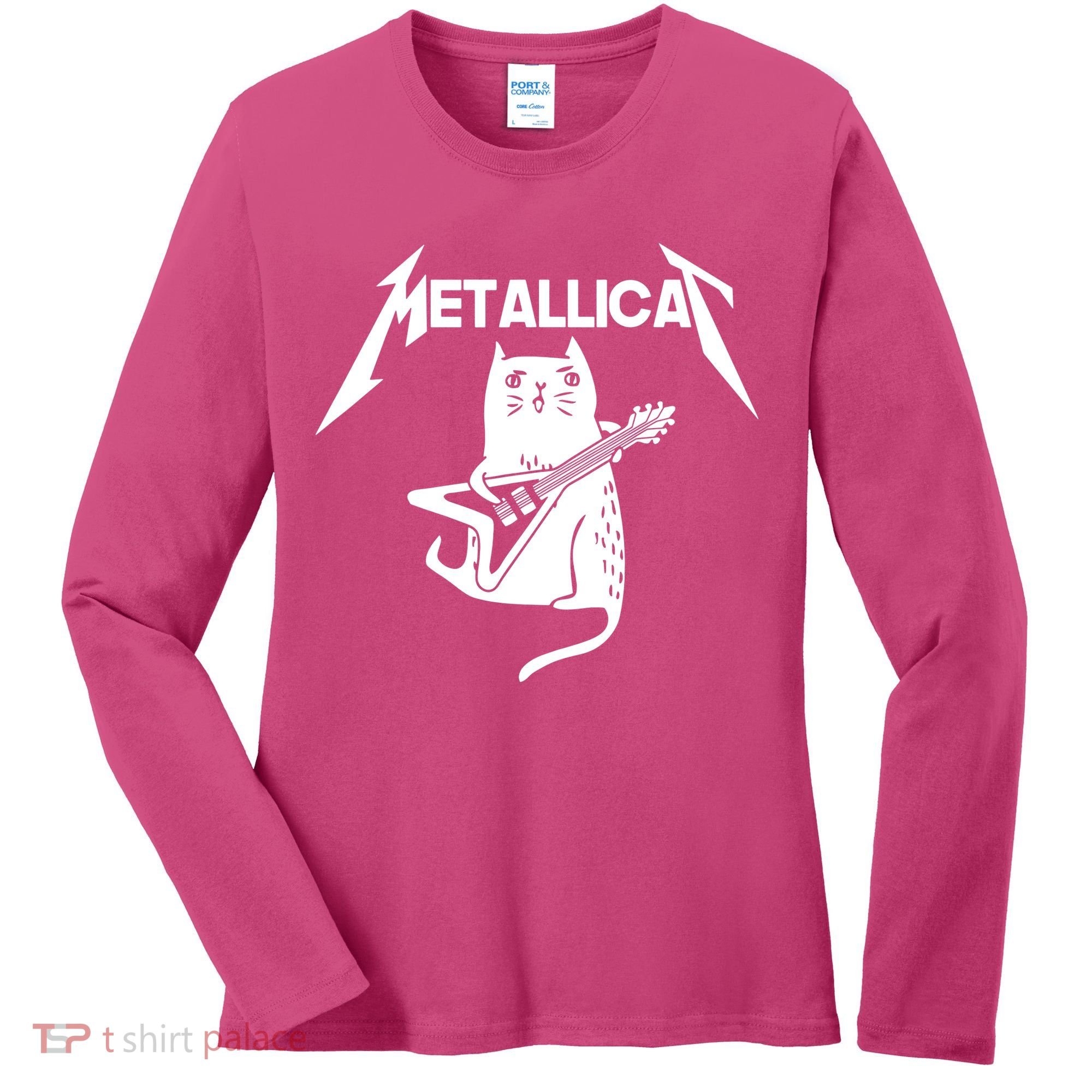 Metallicat Rock Band Guitar Women's Long Sleeve Shirt
