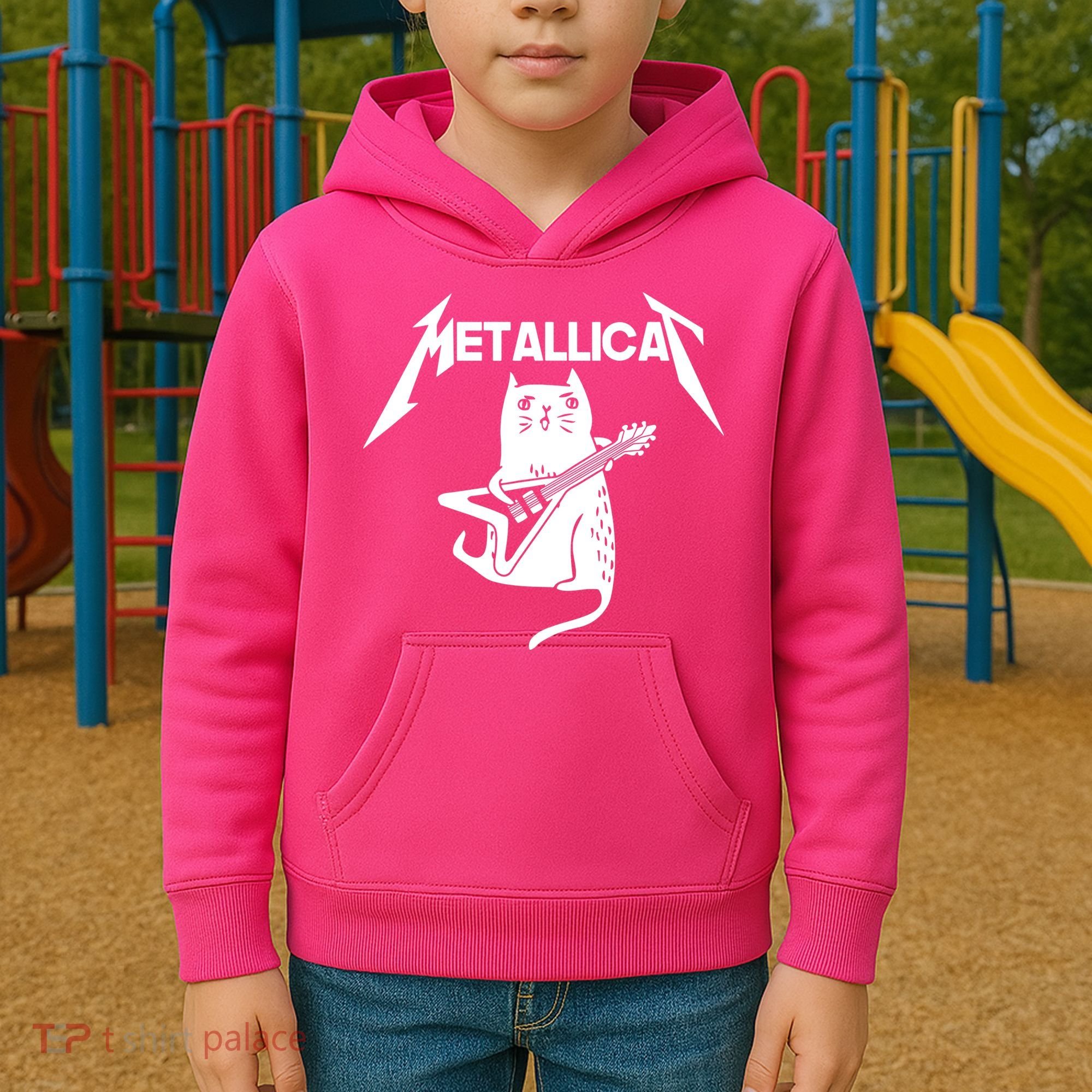 Metallicat Rock Band Guitar Kids Hoodie