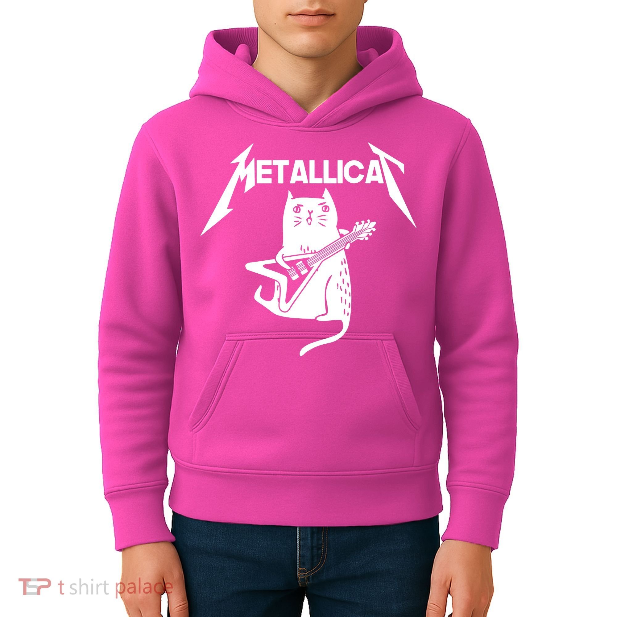 Metallicat Rock Band Guitar Kids Hoodie