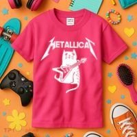 Metallicat Rock Band Guitar Kids T-Shirt thumb 3