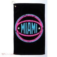 Miami Retro Basketball Nights Golf Towel thumb 0
