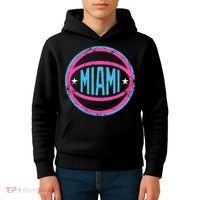Miami Retro Basketball Nights Kids Hoodie thumb 4