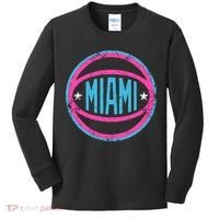 Miami Retro Basketball Nights Kids Long Sleeve Shirt thumb 0