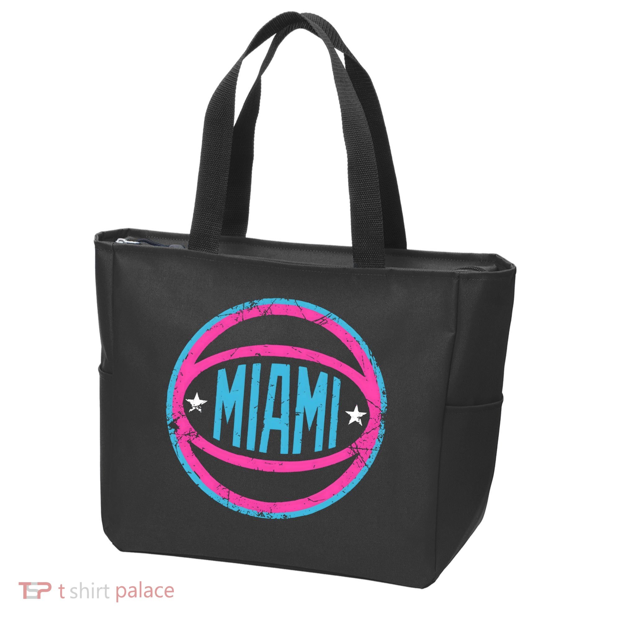 Miami Retro Basketball Nights Tote Bag