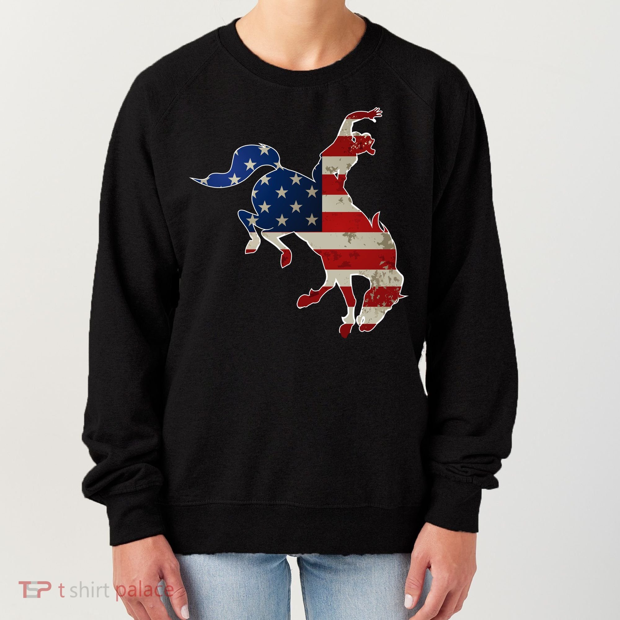 Man Riding Bucking In Rodeo Women's Sweatshirt