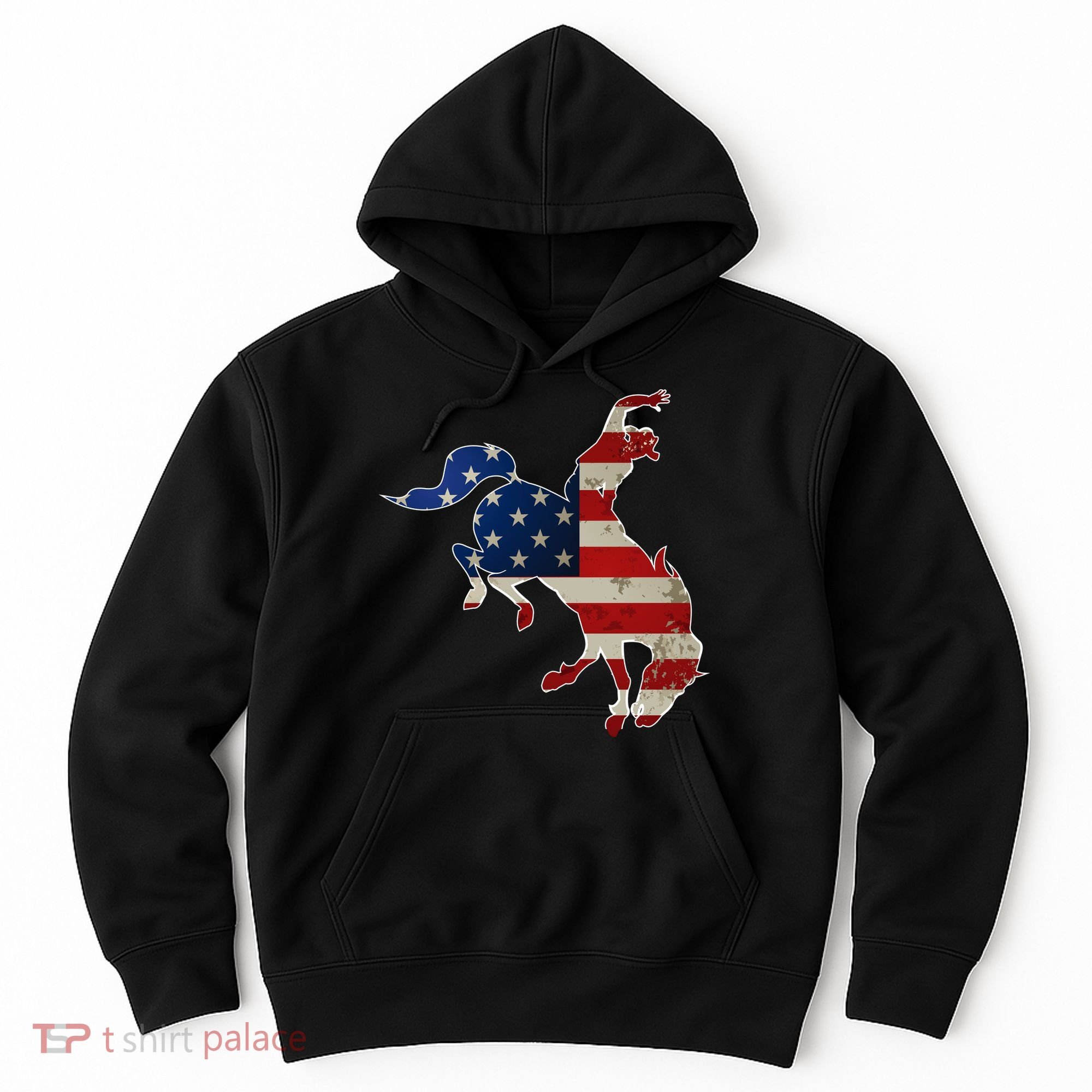 Man Riding Bucking In Rodeo Hoodie