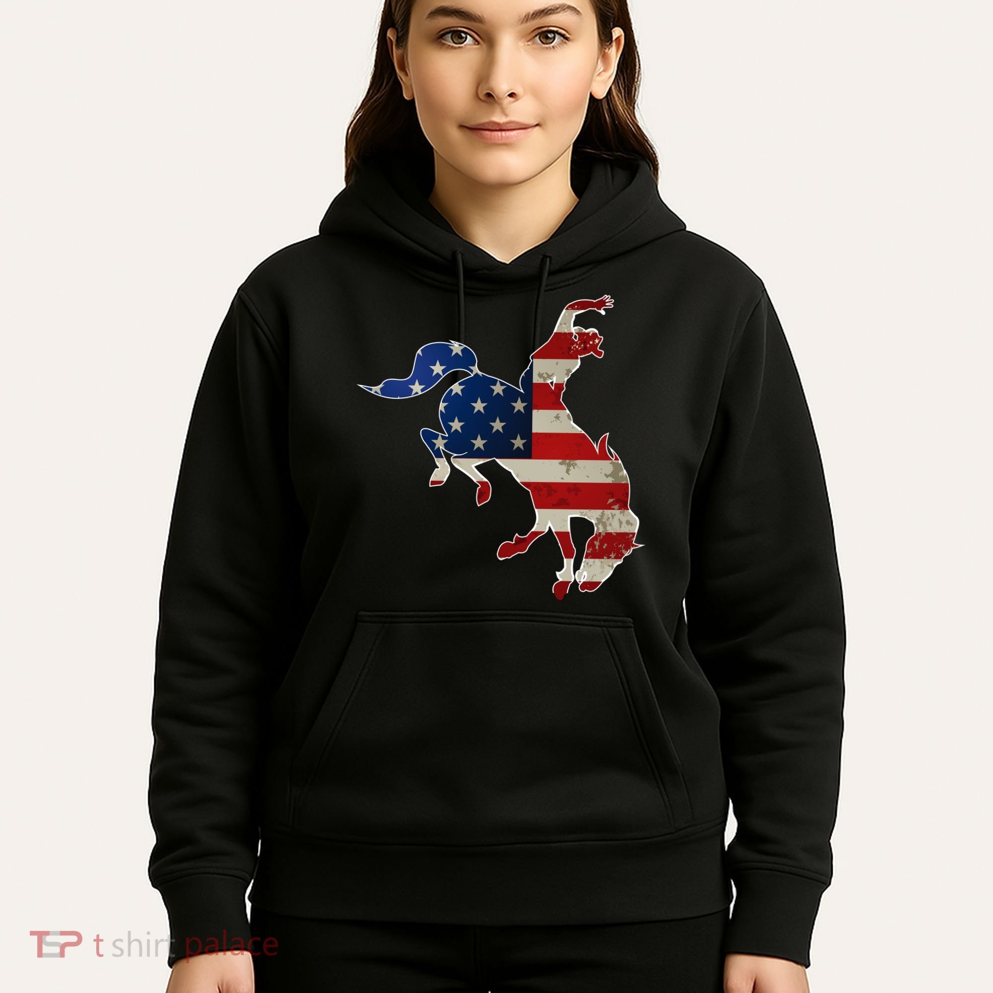 Man Riding Bucking In Rodeo Hoodie