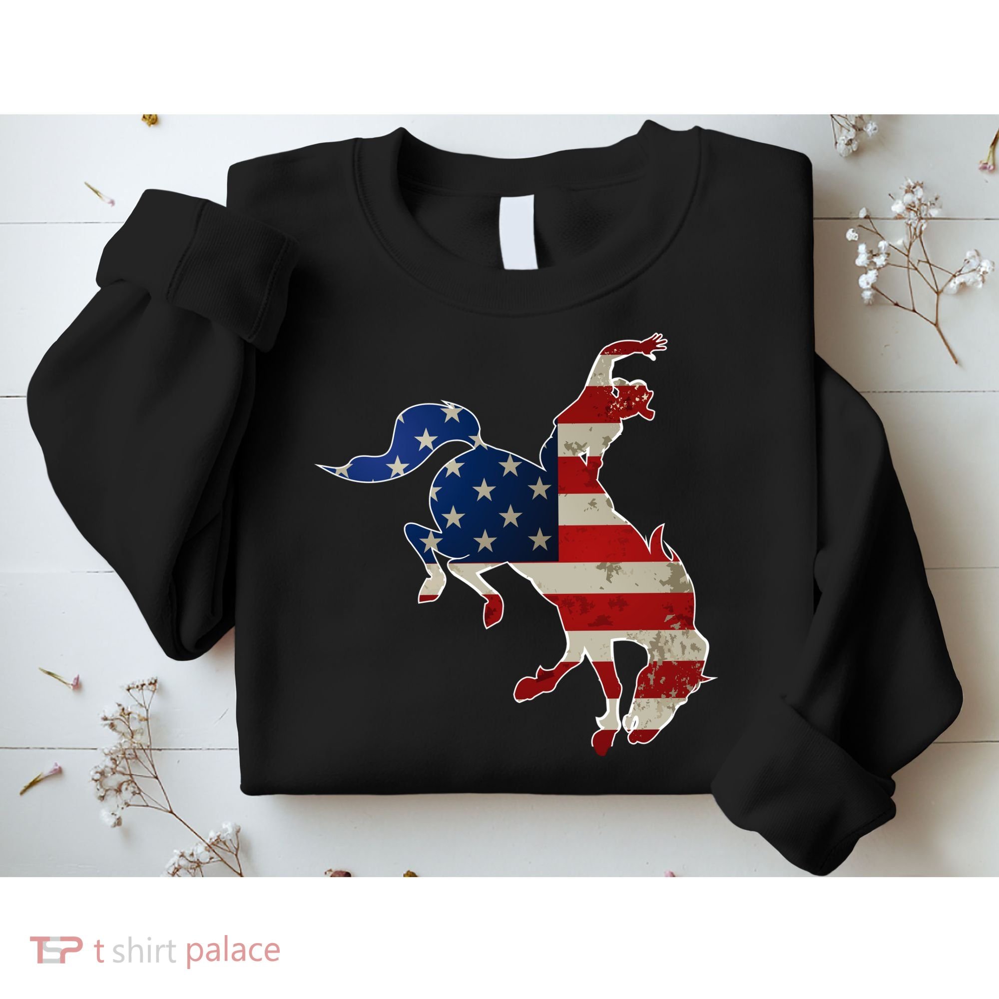Man Riding Bucking In Rodeo Sweatshirt