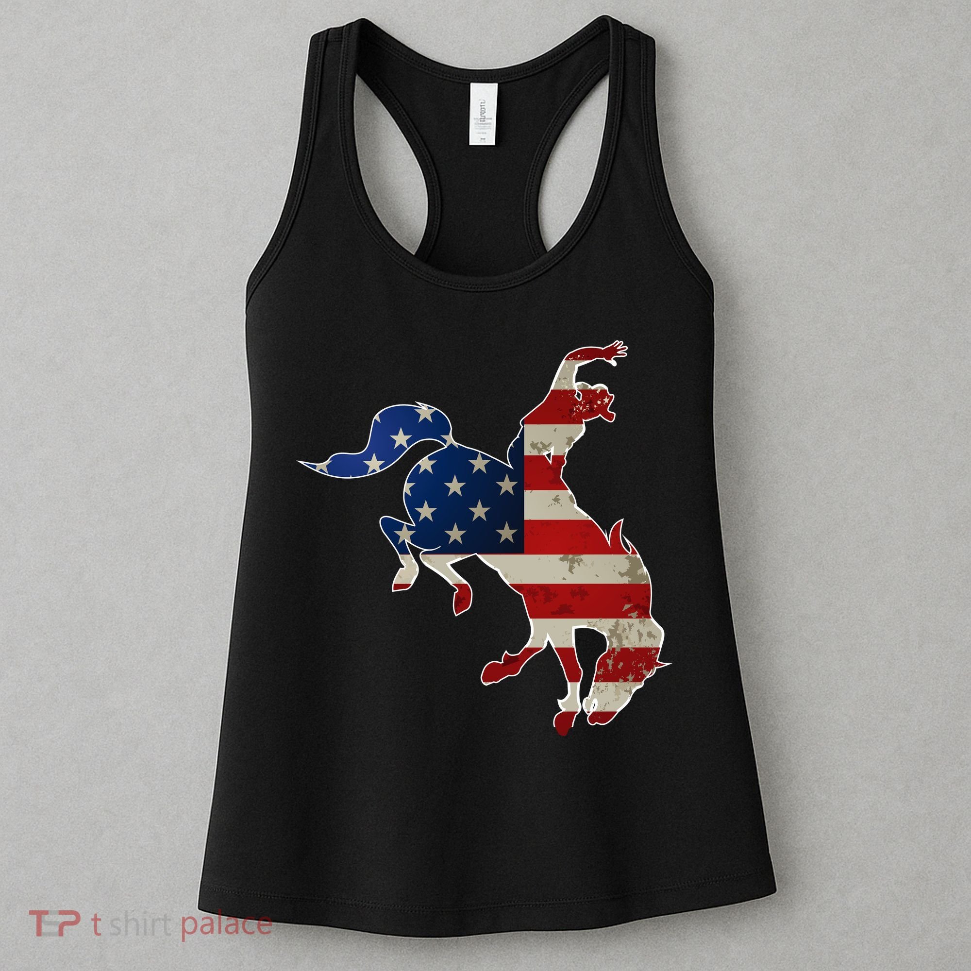 Man Riding Bucking In Rodeo Women's Tank Top