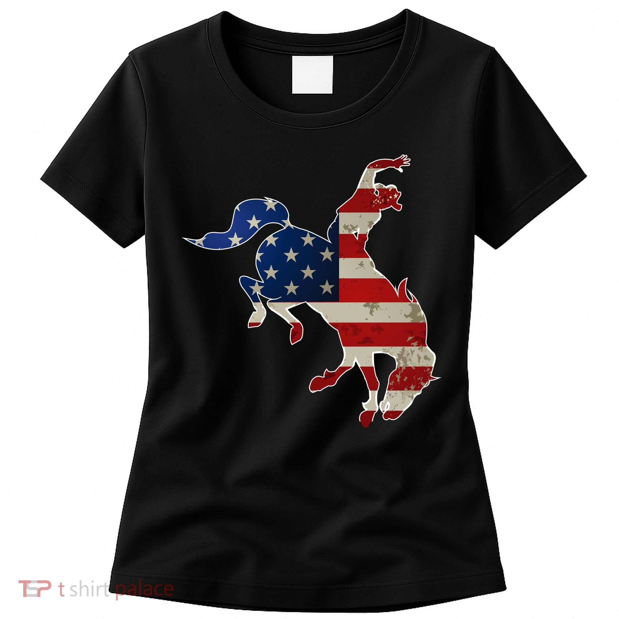 Man Riding Bucking In Rodeo Women's T-Shirt